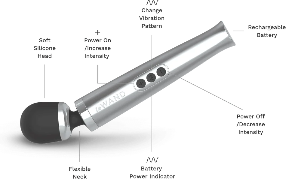 Die Cast Rechargeable Massager: Silver — image 4 of 7