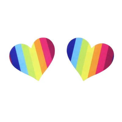 rainbow satin nipple pasties