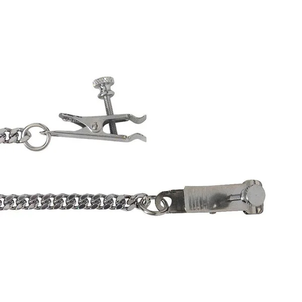 Spartacus Duck Bill Adjustable Nipple Clamps with Jewel Chain — image 2 of 3