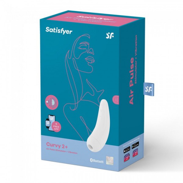 Satisfyer Curvy 2 Plus Air Pulse Silicone Clitoral Stimulator With Vibration & App