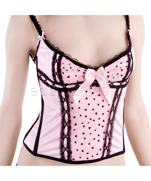 Heart mesh bustier set