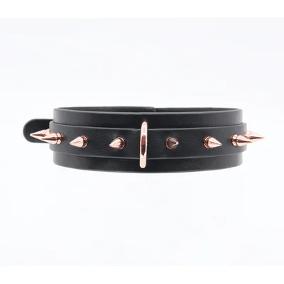 vegan spiked collar rose gold