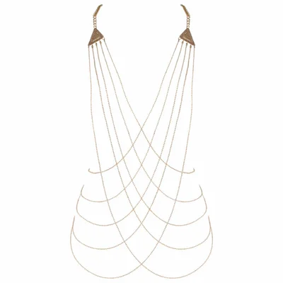 crossover chain body harness gold