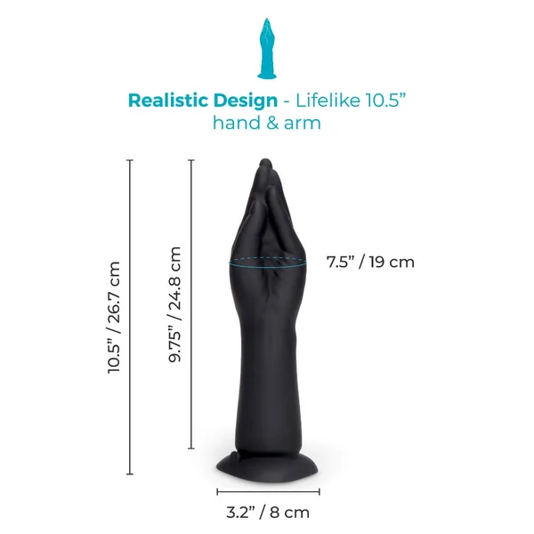 10.5 Inch Vibrating Silicone Hand Fisting Dildo with Suction Base — image 8 of 8