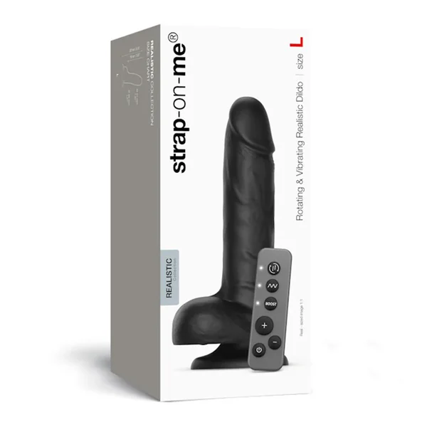 Realistic Rotating and Vibrating Remote-Controlled Dildo: Black — image 3 of 4