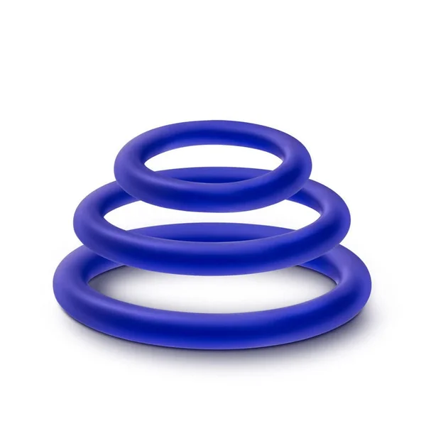 VS4 Indigo Silicone Penis Ring Set of 3 — image 3 of 5