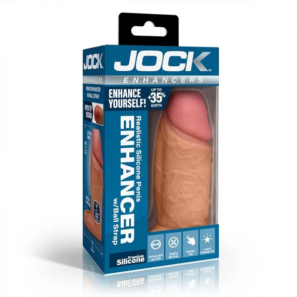 Tan Skin XL Girth Open Tip Silicone Penis Extension Sleeve — image 6 of 6