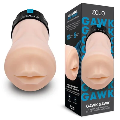 zolo gawk rechargeable silicone deep throat vibrating sucking blowbot