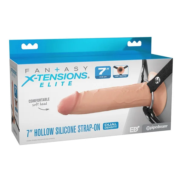 7 Inch Ultra Realistic Dual Density Silicone Hollow Strap On for Men — image 8 of 8
