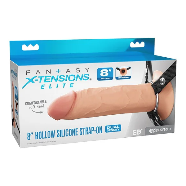 8 Inch Ultra Realistic Dual Density Silicone Hollow Strap On for Men — image 8 of 8