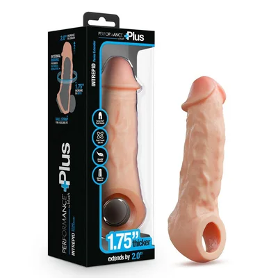 intrepid 925 inch realistic dual density silicone penis extender sleeve