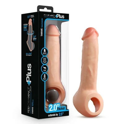 thrive 875 inch realistic dual density silicone penis extender sleeve