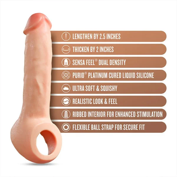 Thrive 8.75 Inch Realistic Dual Density Silicone Penis Extender Sleeve — image 2 of 9