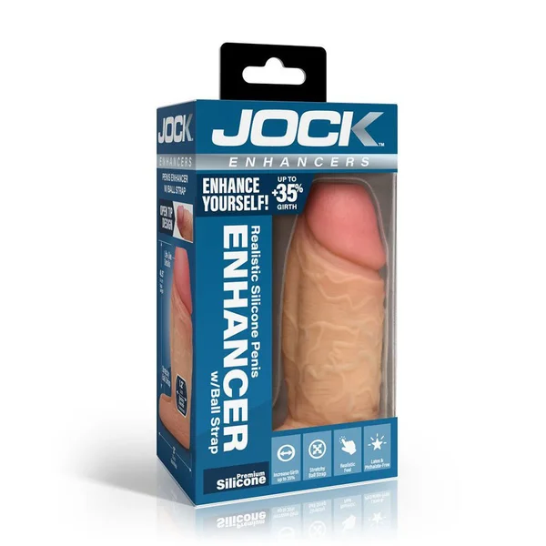 Light Skin XL Girth Open Tip Silicone Penis Extension Sleeve — image 6 of 6