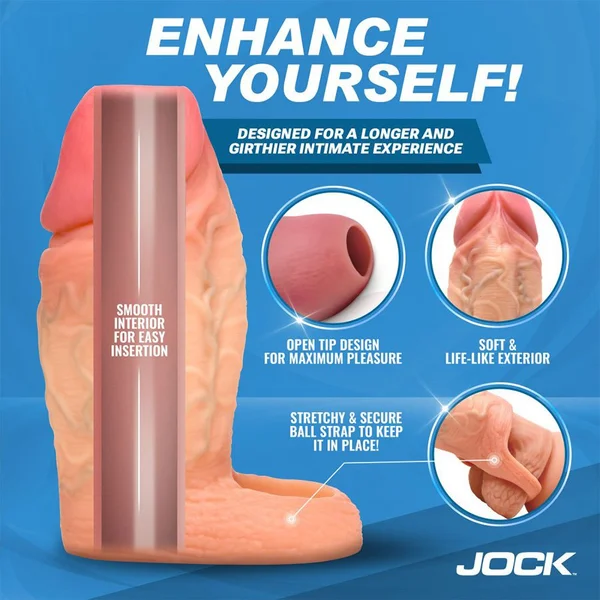 Light Skin XL Girth Open Tip Silicone Penis Extension Sleeve — image 3 of 6