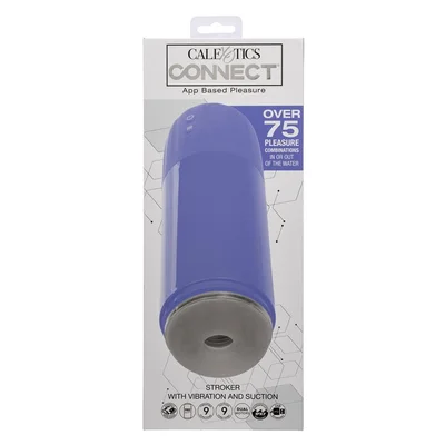 connect rechargeable app controlled vibrating and sucking stroker