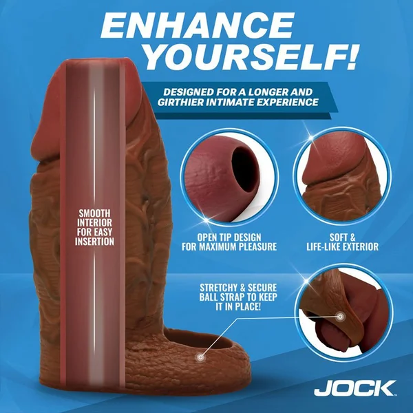 Dark Skin XL Girth Open Tip Silicone Penis Extension Sleeve — image 4 of 6