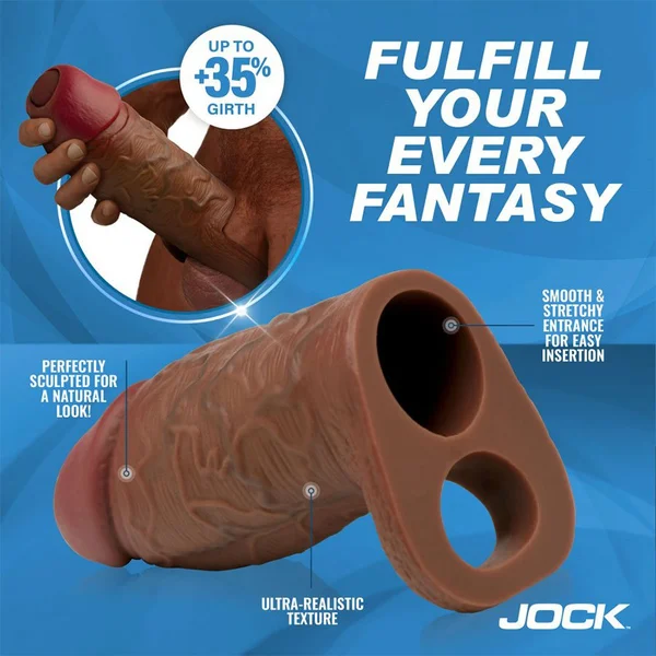 Dark Skin XL Girth Open Tip Silicone Penis Extension Sleeve — image 5 of 6