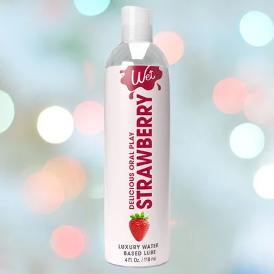 wet delicious oral play strawberry flavored lube 4oz