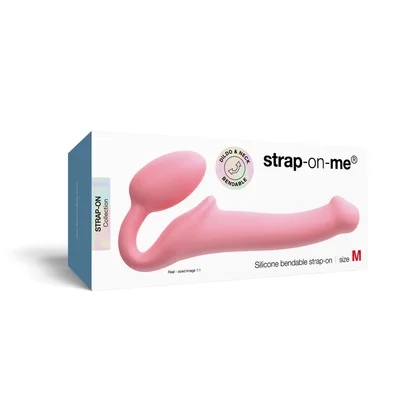 strap on me silicone bendable strap on medium pink