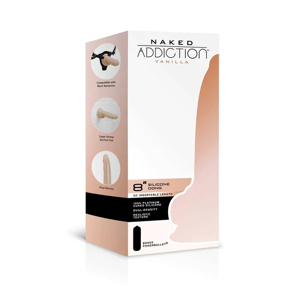 Naked Addiction 8" Silicone Dual Density Dildo — image 2 of 4
