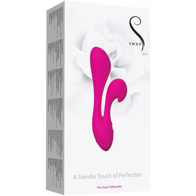 the swan silhouette dual vibrator rechargeable pink
