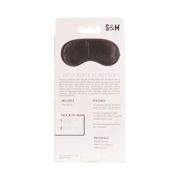 Sportsheets Sex & Mischief - Satin Blindfold - Black — image 4 of 4