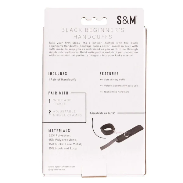 Sportsheets Sex & Mischief - Beginner Handcuffs - Black — image 3 of 4