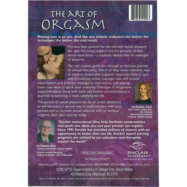 Sinclair Intimacy Institute The Art of the Orgasm DVD — image 2 of 2