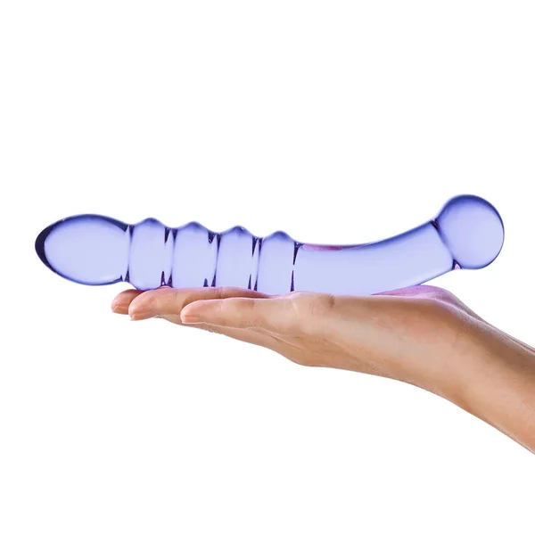 Glas Purple Rain 9" Glass Ribbed Dildo — image 4 of 4