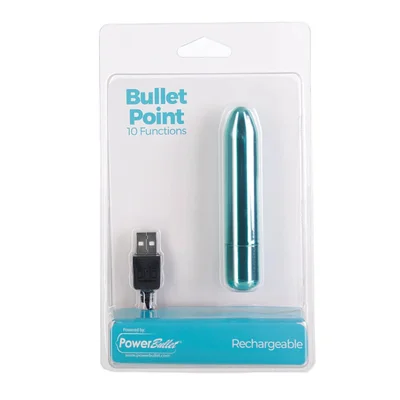 powerbullet bullet point bullet vibrator usb rechargeable teal