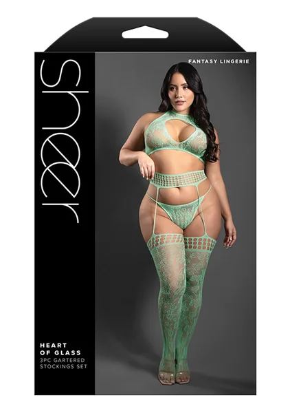 Heart of Glass 3-Piece Gartered Stockings Set - Queen Size — image 3 of 3