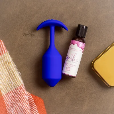 b vibe advanced vibrating snug plug with free lube bundle