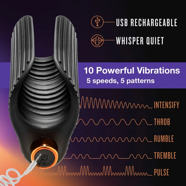 M-Elite Platinum Wrapt - Silicone Penis Vibrator & Stroker — image 19 of 22