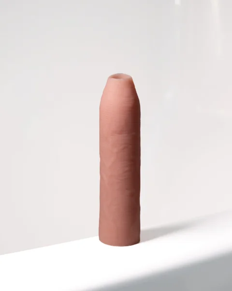 Uncut Silicone Penis Enhancer, 7-Inches, Hood-Up Foreskin — image 3 of 25