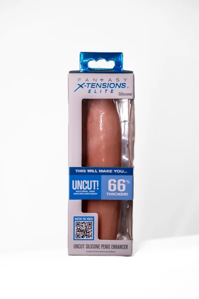 Uncut Silicone Penis Enhancer, 7-Inches, Hood-Up Foreskin — image 12 of 25