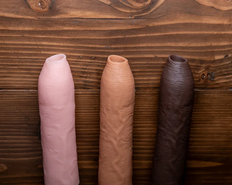 Uncut Silicone Penis Enhancer, 7-Inches, Hood-Up Foreskin — image 13 of 25