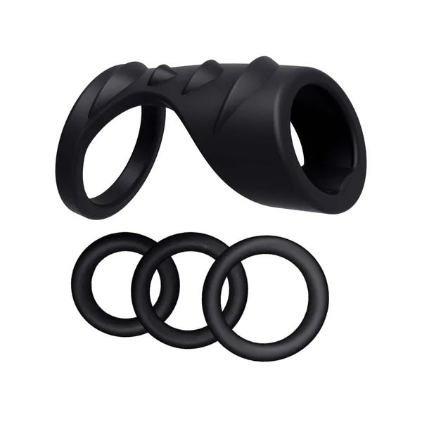 4-in-1 Silicone Cock Ring + Sheath Set — image 7 of 18