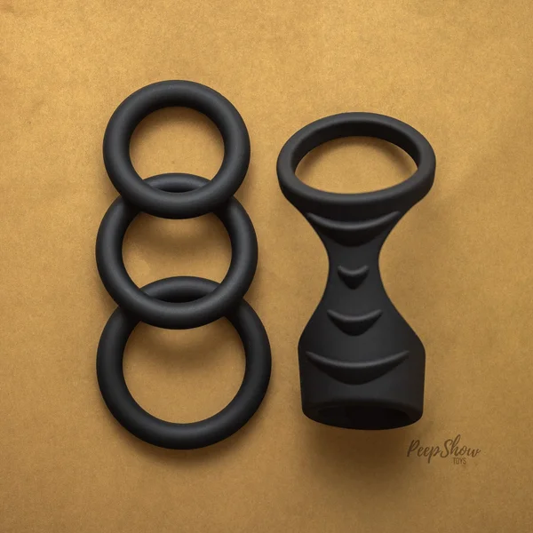 4-in-1 Silicone Cock Ring + Sheath Set — image 2 of 18