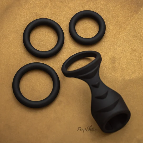 4-in-1 Silicone Cock Ring + Sheath Set — image 9 of 18