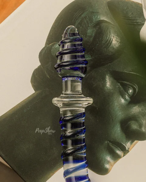 10" Mr. Swirly Double Ended Glass Dildo & Butt Plug — image 2 of 14