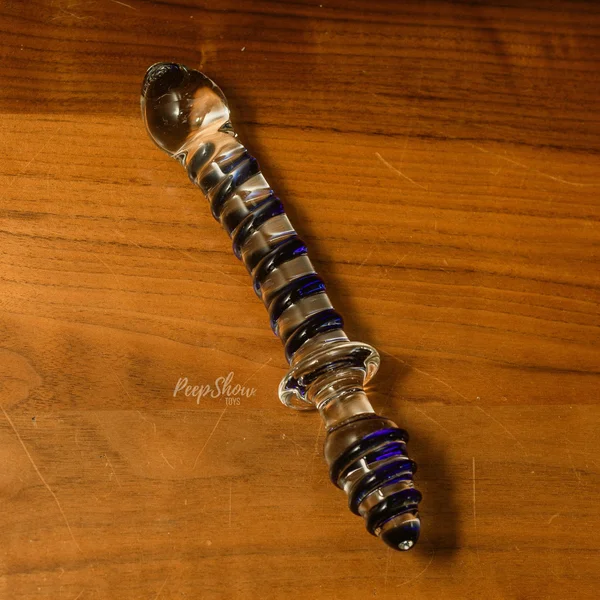 10" Mr. Swirly Double Ended Glass Dildo & Butt Plug — image 7 of 14