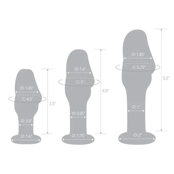 3PC Helmet Head 4", 5" & 6" Glass Anal Training Kit by Gläs — image 7 of 10