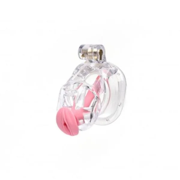 The Guardian by CellMate™, Clear Chastity Cage with Pink Catheter — image 4 of 22
