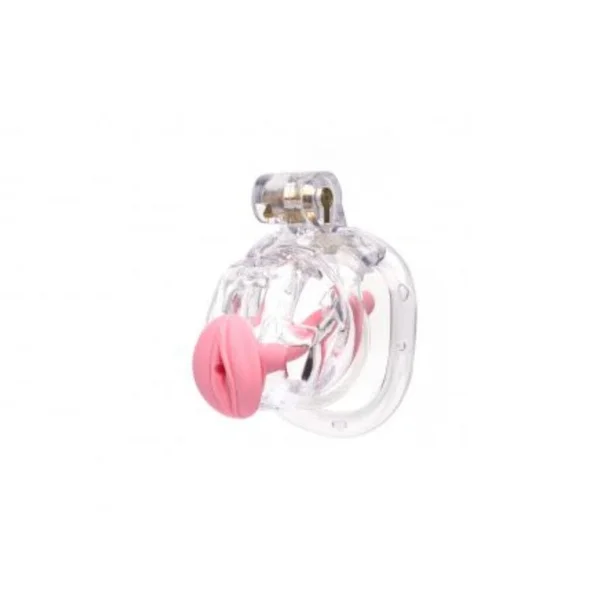 The Guardian by CellMate™, Clear Chastity Cage with Pink Catheter — image 16 of 22