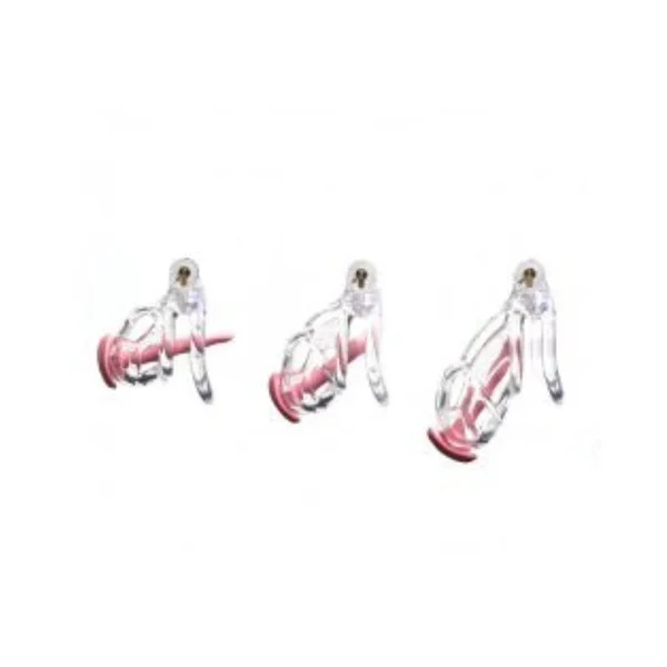 The Guardian by CellMate™, Clear Chastity Cage with Pink Catheter — image 7 of 22