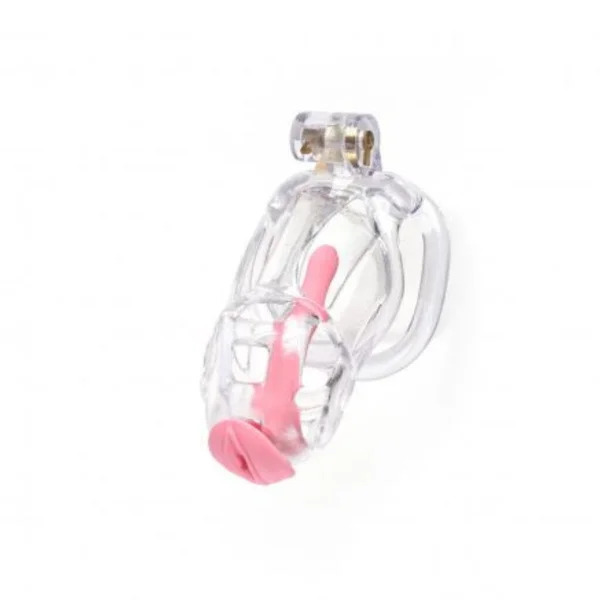 The Guardian by CellMate™, Clear Chastity Cage with Pink Catheter — image 15 of 22