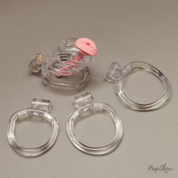 The Guardian by CellMate™, Clear Chastity Cage with Pink Catheter — image 2 of 22