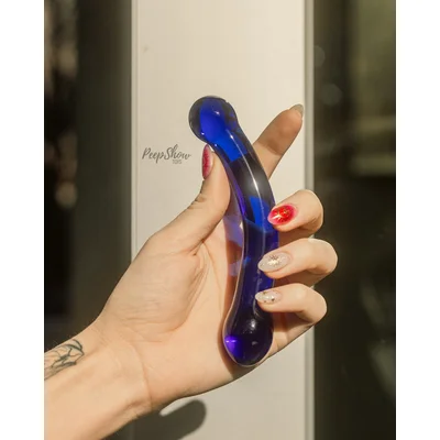 6 curved g spot glass dildo by gls