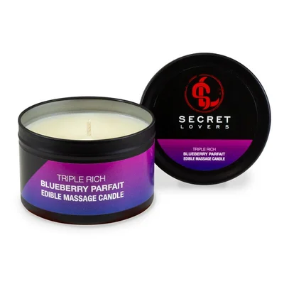 secret lovers edible body massage candle blueberry parfait